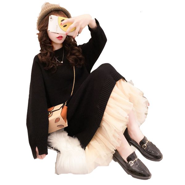 

2021 new dress women's blouses fashion mid-length pink loose bottom shirt more velvet warm woman winter sweater al8l, White;black