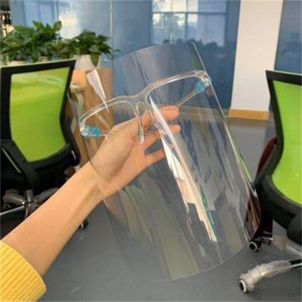 

clear plastic screen full face isolation anti-fog oil protective mask shield hat with glasses fy8038