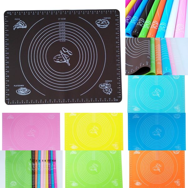 

50x40cm silicone cake dough fondant rolling cutting mat baking pad pastry boards cookie decorating kitchen tools 3 nb2xh