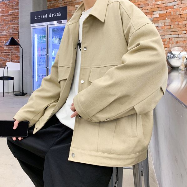 

men's spring 2021 and winter new size m-2xl pocket work done jacket fashion young clothes bvji, Black;brown