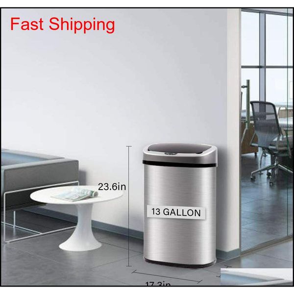

new 13-gallon touch sensor matic touchless trash can qyldsy wphome