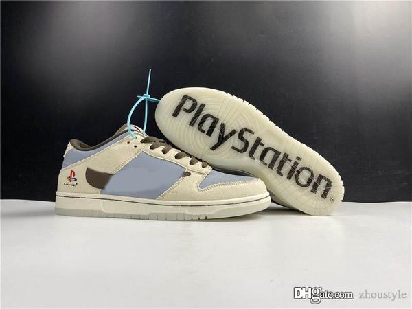 

2020 travis scott playstation dunk sb low skateboard shoes cactus jack men women white grey black japan zapatos sneakers with box
