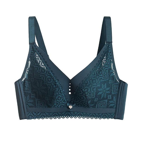 

bras lingerie natural latex bigger sizes fund of 2021 autumn winters is thin cup without rims gather lace, Red;black