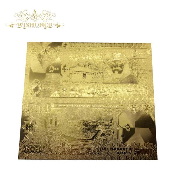 

желатель 10 шт. лот саудовская аравия банкноты 500 риалс золотая банкнота в 24 к золоту с ценностью коллекционируемые для коллекции wmtiqs