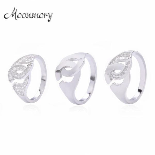 

moonmory 925 sterling silver handcuff ring for women and man french popular handcuff shape ring sterling silver jewelry making, Golden;silver