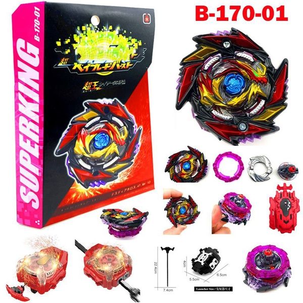 Burst Superking Superking B-170 01 Morte Diabolos 4Turn Merge 1D Spinning Top Metal Fusion Giroscópio Lançador Brinquedos Para Crianças 201216