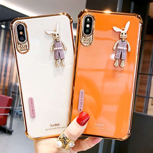 

phone suitable mobile for 6d 12pro electroplating xsmax new rabbit 11 protective case xr87 silica gel