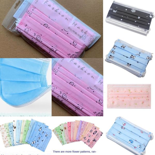 

and male 32xx large disposable cartoon three cotton mask layers veil layer female pupils pin printed adqax