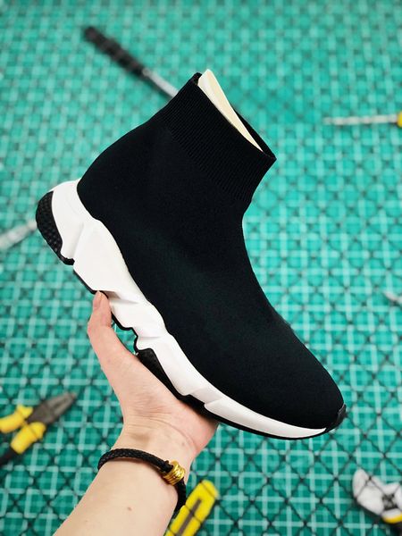 

designer shoe triple sneakers speed trainer black red gypsophila triple black fashion flat sock platform luxury casual shoes speed trainer