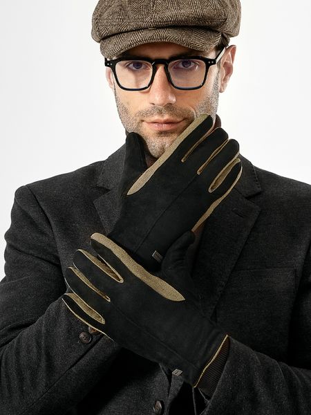 

gloves men in autumn winter, warm cold proof, plush and thickened cotton