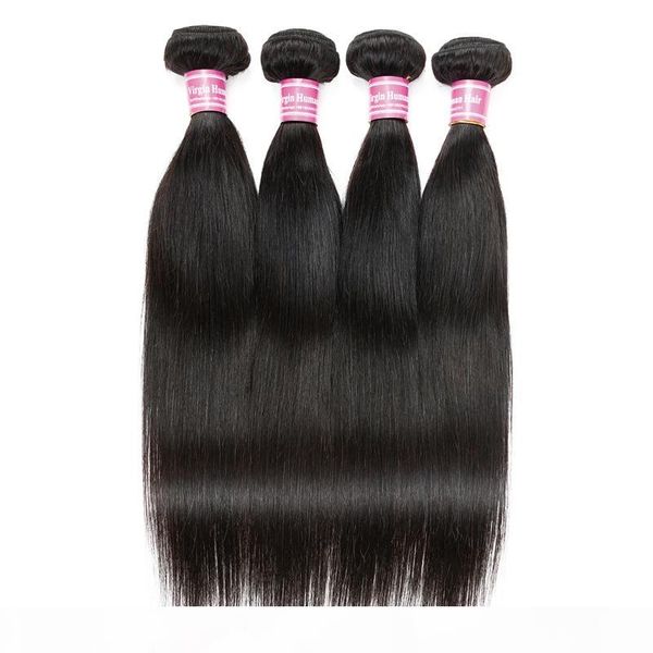 

cosy malaysian brazilian straight virgin human hair brazilian straight human hair extensions 5 bundles natural color weaving, Black