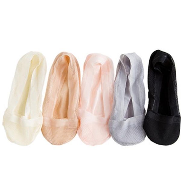 

socks & hosiery women's spring and summer ultra thin grid lace breathable whole circle of non-slip silicone full cotton 583, Black;white