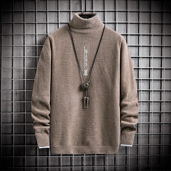 

autumn winter men turtleneck sweater 2020 fashion hip hop deer print knitted pullovers male casual thick warm silm jumpers, White;black