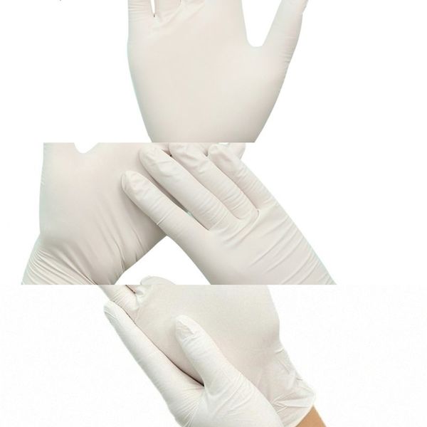 

factoryhti7rubber 100pcs disposable white non-slip laboratory latex protective gloves selling household cleaning pro