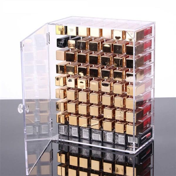 

transparent acrylique 63 rouge lvres prsentoir bote bijoux maquillage organisateur outil cosmtique maison stockage titul z1123