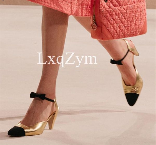 

2021 new sandals women summer bowknot mixed color high heels runway shoes women party ladies shoes dress wedding, Black