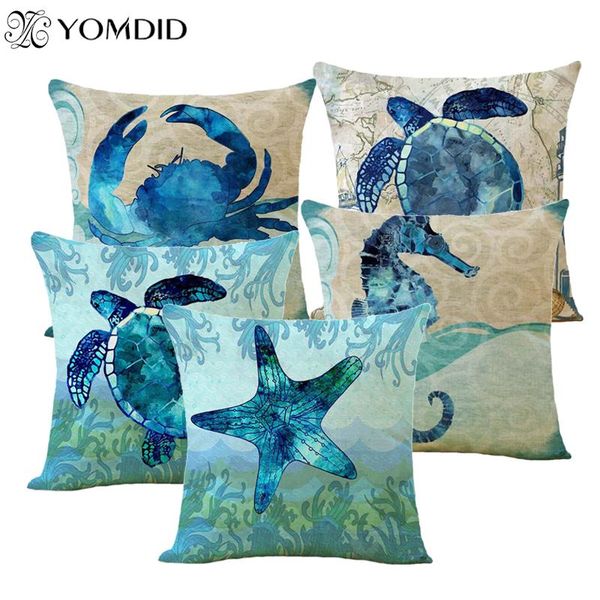

45*45cm decorative cushion covers sea animal pattern throw pillow case cushion case sofa car home decor cojines decorativos wmtsxi