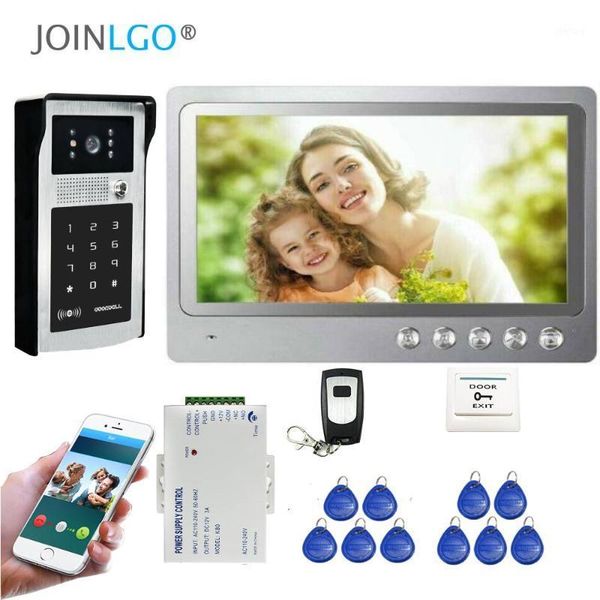 

9" wifi sip touch screen video intercom door phone record system rfid code keypad doorbell phone remote view unlock