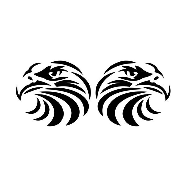 

16*6.7cm 2x bald eagle sticker left&right creative car styling decals bird vinyl car stickers black/silver c9-1345