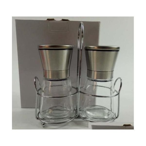 

new stainless steel salt and pepper mill glass body spice salt and pepper grinder kitchen access jllqqq bdegarden