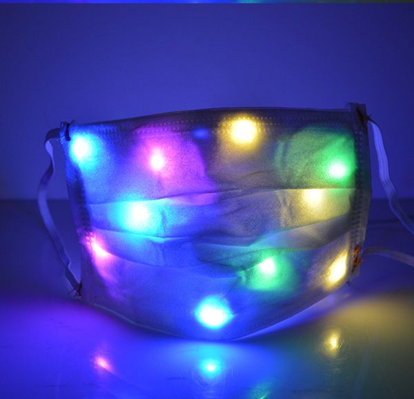 

fashion face colorful led luminous christmas disposable prom nightclub halloween decoration glowing mask