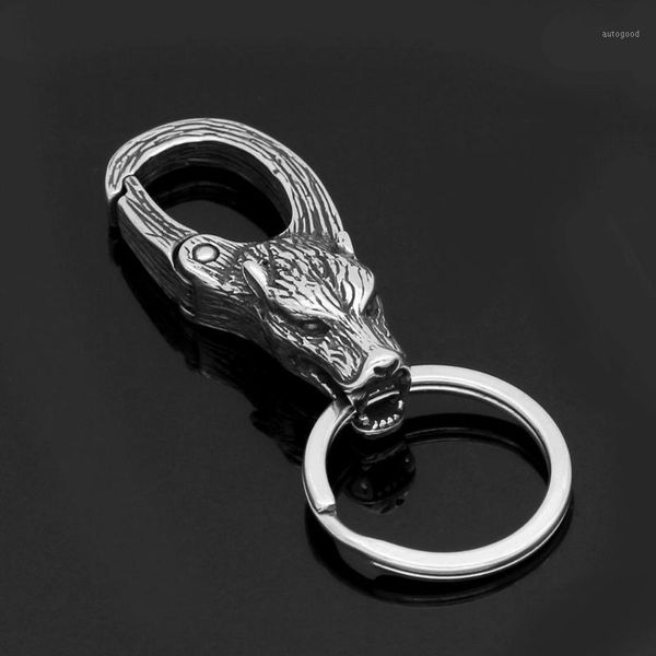 

keychains vikingceltic 316l stainless steel viking wolf animal keychain1, Silver