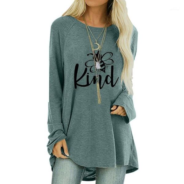 

vicabo kind beef print women new t shirt long sleeve round collar casual irrgular tee shirt 6 colors oversize mid-length outfits1, White