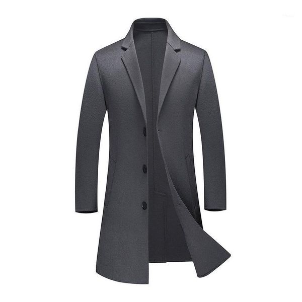 

new luxury autumn winter men windbreaker suit double woollen 70%wool coats casual thick single breasted size m-3xl1, Black