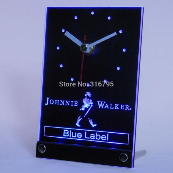 

wall clocks tnc0116 johnnie walker blue label 3d led table desk clock