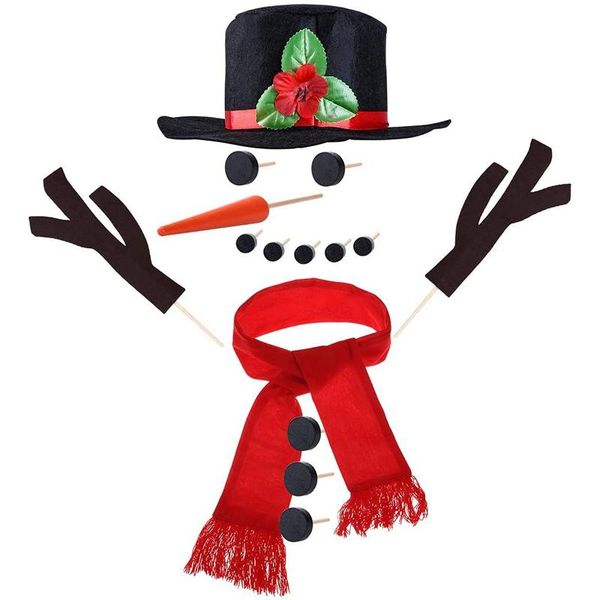 

16 pcs snowman decoration making kit christmas gift winter outdoor garden fun toys for kids