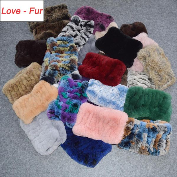 

scarves women real rex fur scarf headband quality handmade knitted natural, Blue;gray