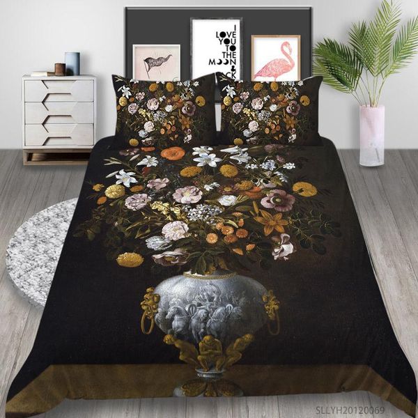 

bedding sets 3d luxury set retro painting print duvet cover king  size polyester bed for teen girl adult