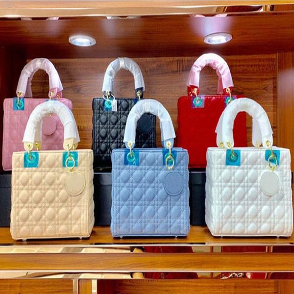 

vintage designer famous princess fashion lady clutch handbags badge shoulder strap five squares sheep skin diamond flap bags lattice qynf hr