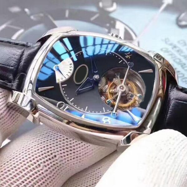 

brighter offers 37 mm blue dial mechanical watch core back cover sapphire crystal mirror waterproof, Slivery;brown