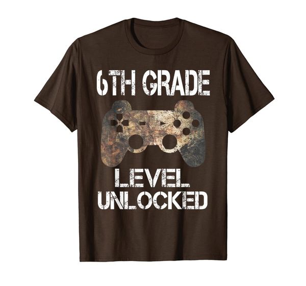 

6th grade level unlocked video gamer back to school boys t-shirt, White;black
