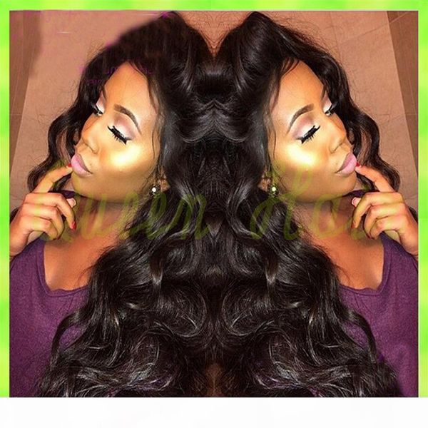 

7a lace front human hair wigs glueless full lace front wigs 100% brazillian human hair wigs for black women hip, Black;brown