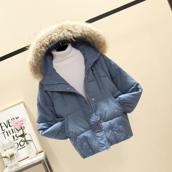 

2020 new arrival women winter jacket thicken big fur hooded warm female long parka padded coat oversize parkas a1051, Black