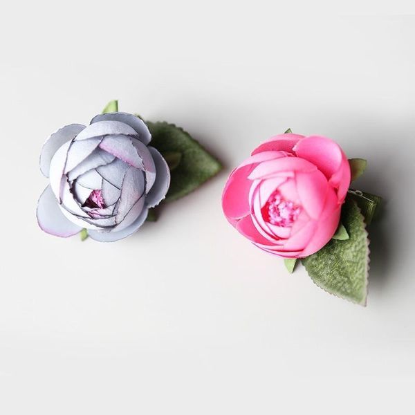 

hair accessories boutique 20pcs/2c fashion cute flower girls hairpins solid kawaii floral clips headwear pink purple1, Slivery;white