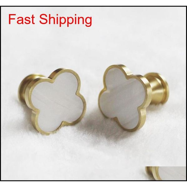 

modern clovers brass kitchen drawer cabinet door knobs handles white nature shell furniture hardware cupboard w qylega homes2011