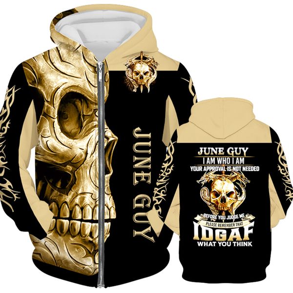 

men's zipper punk skeleton 3d printed retro psychedelic hoodie, casual set, Gray