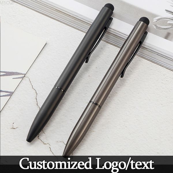 

1 pcs luxury multifunctional capacitive touch screen stylus with balpen escolar metals balcony customized, Blue;orange