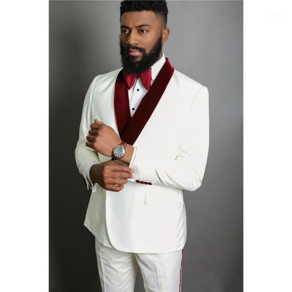 

men suits shawl lapel man white groom tuxedos wedding/prom 2 pieces ( jacket+pants+tie ) e2391, White;black