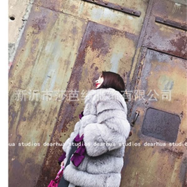 

thicken warm stand winter colla faux fur women 2020 new luxury plus size teddy coat snow wear fashion fluffy jacket q5y3, Black