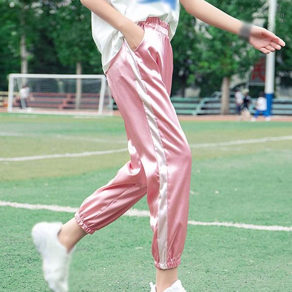 

women's pants & capris plus size women ankle length casual trousers summer loose thin sports female korean style1, Black;white