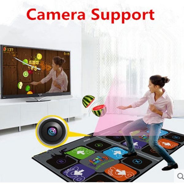 

camera support double dance mat pad for tv usb computer step game rug dual user hd 11mm dancing machine yoga mat with two handle y200413