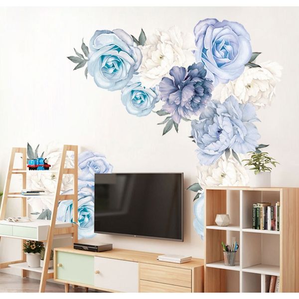 

пион цветок сочетание стены стикер телевизор фоновый стена гостиная спальня дома декор подарок pvc высококачественные настенные наклейки 4 w