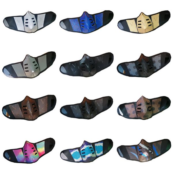 

28style face masks covers pu leather men women dustproof face mask fashion mouth cover washable outdoor party face masks for xmas