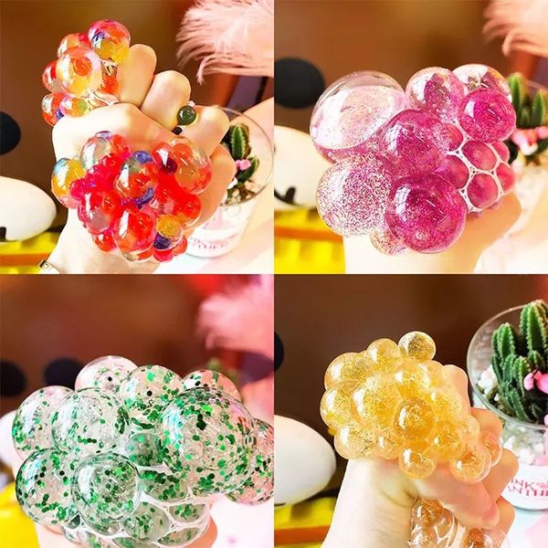 

decompression grape ballvent toy trick pressure reduction toys crystal colorful beads ball for adults child gifts