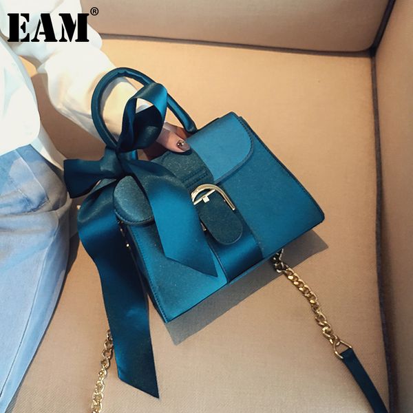

eam] women new metal chains bows bandage velour personality fashion tide all-match handle bag spring autumn 2020 18a0303 q1215, Black;red