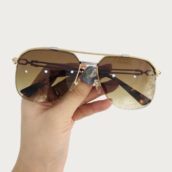 

sunglasses 2021 fashion retro pilot style sun glasses driving flat male half frame eyewear ship, White;black